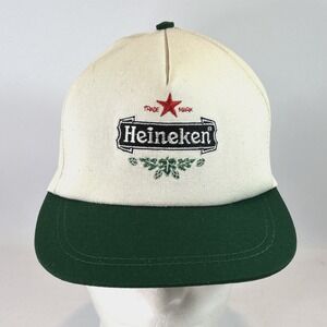 Vintage Heineken Beer Hat Cap Snap Back Embroidered Spell Out Logo 90's USA Made